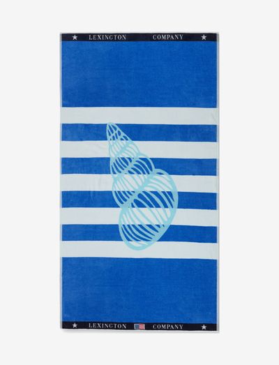 Graphic Cotton Velour Beach Towel - essuie-mains & serviettes de bain - blue/white