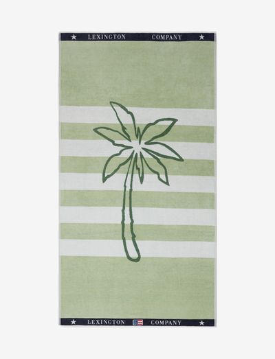 Graphic Cotton Velour Beach Towel - essuie-mains & serviettes de bain - green/white