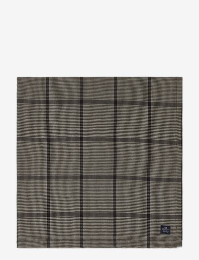 Pepita Check Cotton/Linen Tablecloth - dukar & löpare - dk gray/beige