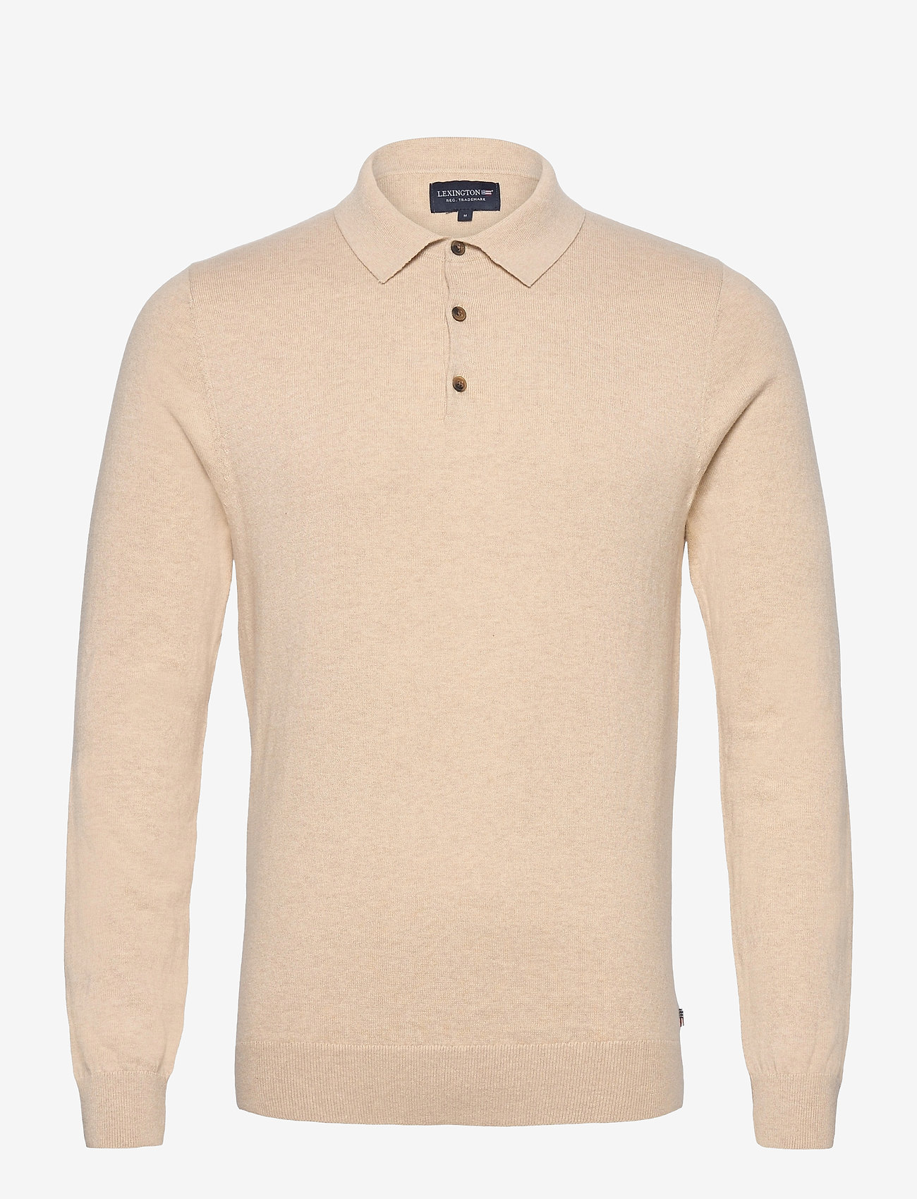 beige long sleeve polo