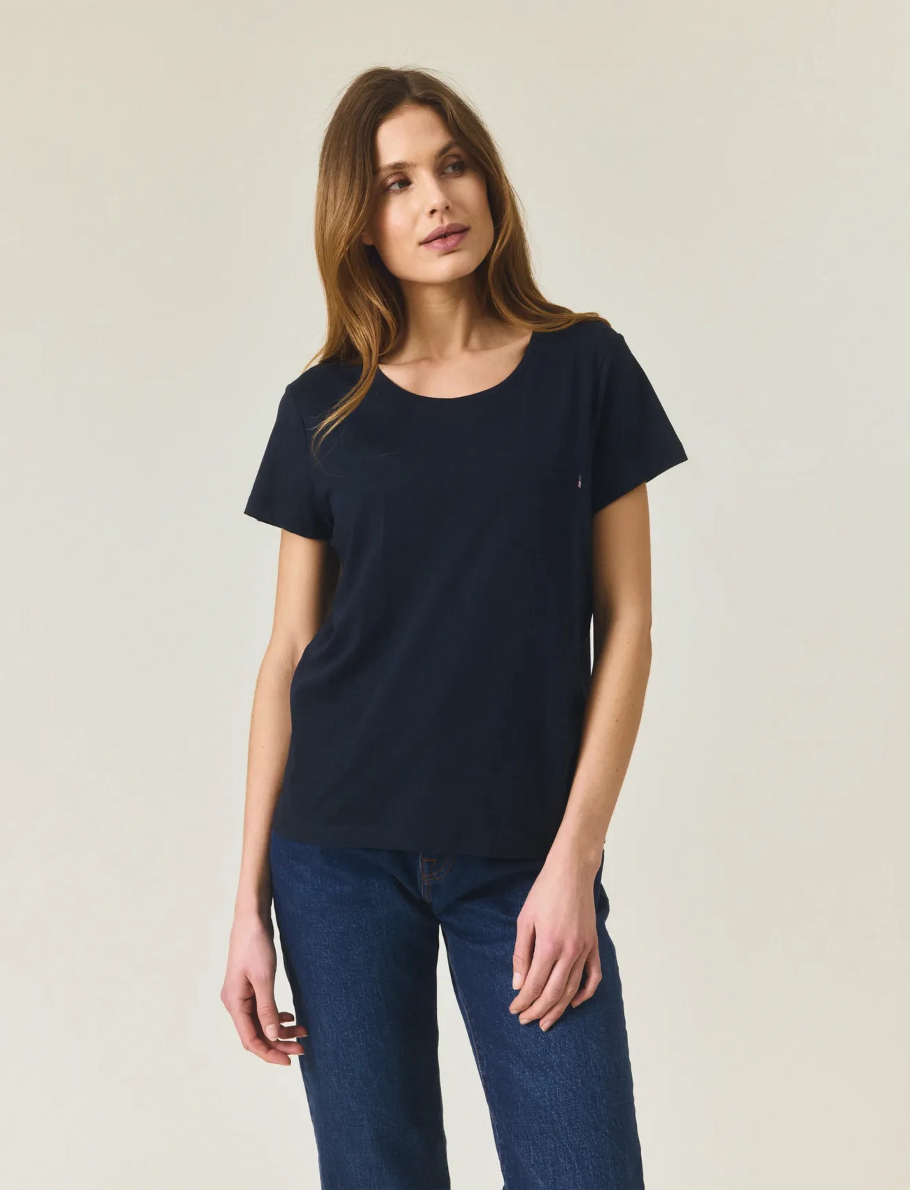 Lexington Clothing Ashley Jersey Tee, S, Blue, T-Shirts & Toppe > Kortærmede, Dame
