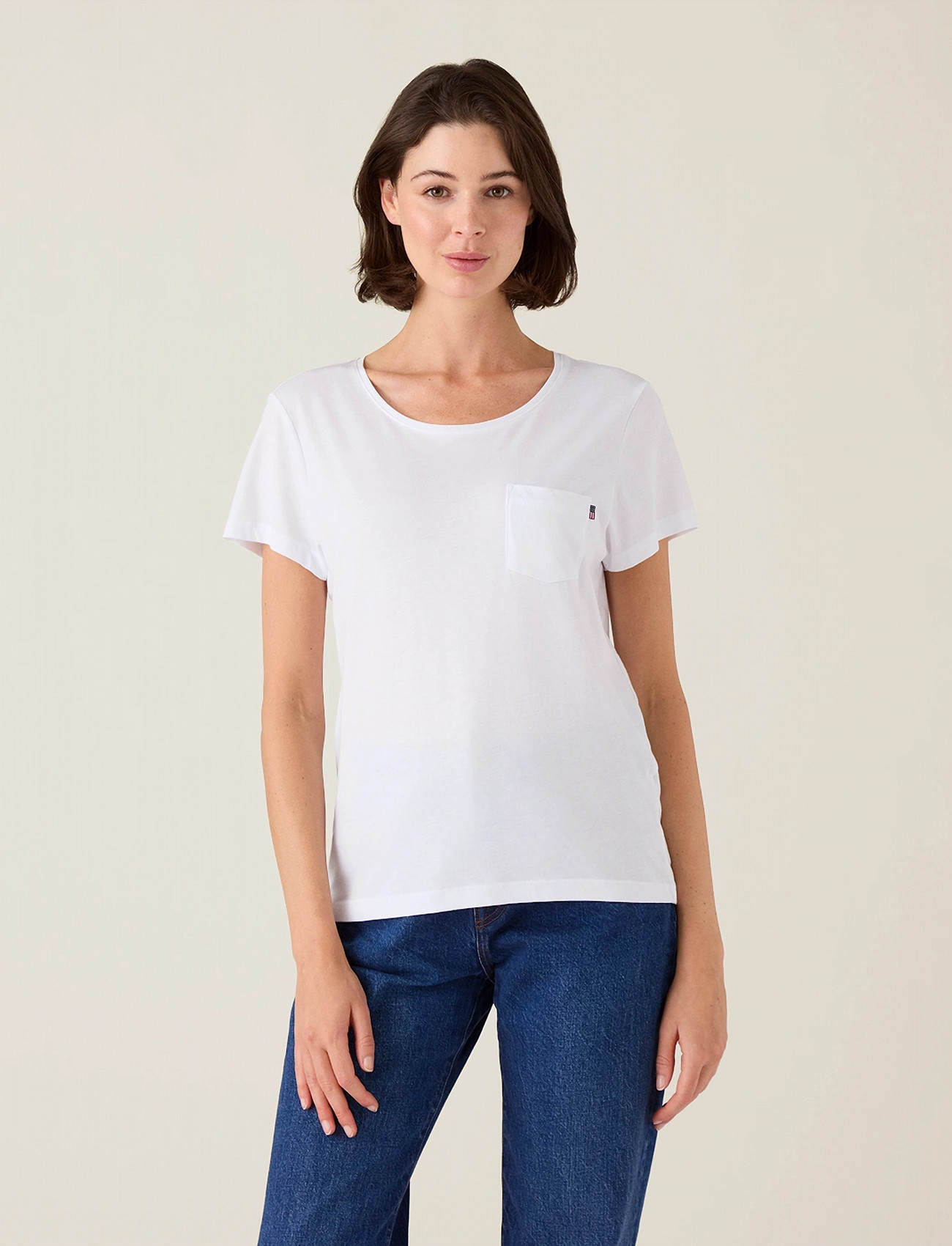 Lexington Clothing Ashley Jersey Tee, S, White, T-Shirts & Toppe > Kortærmede, Dame