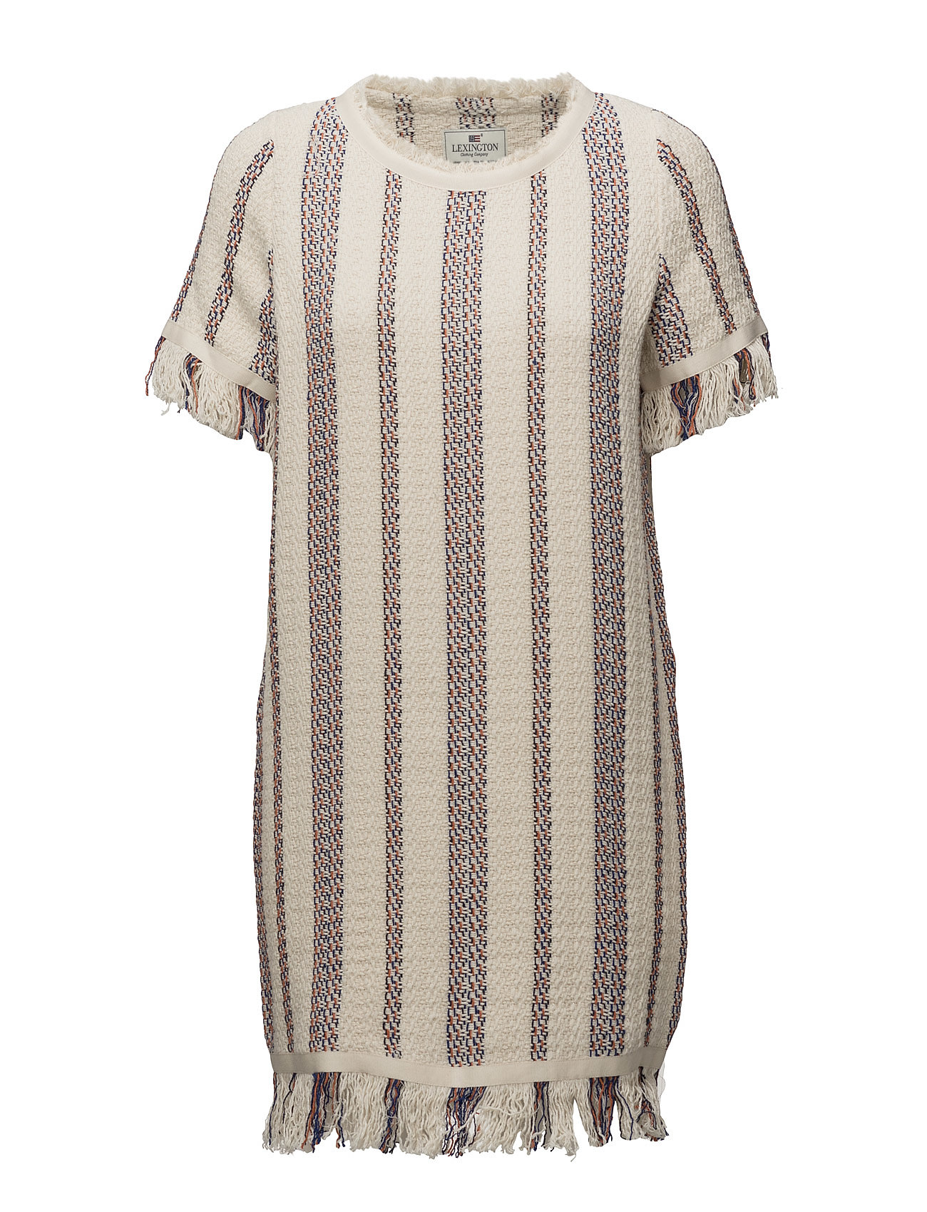Baha Woven Fringe Dress Jurk Knielengte Beige Lexington Clothing lexington clothing kopen in de aanbieding