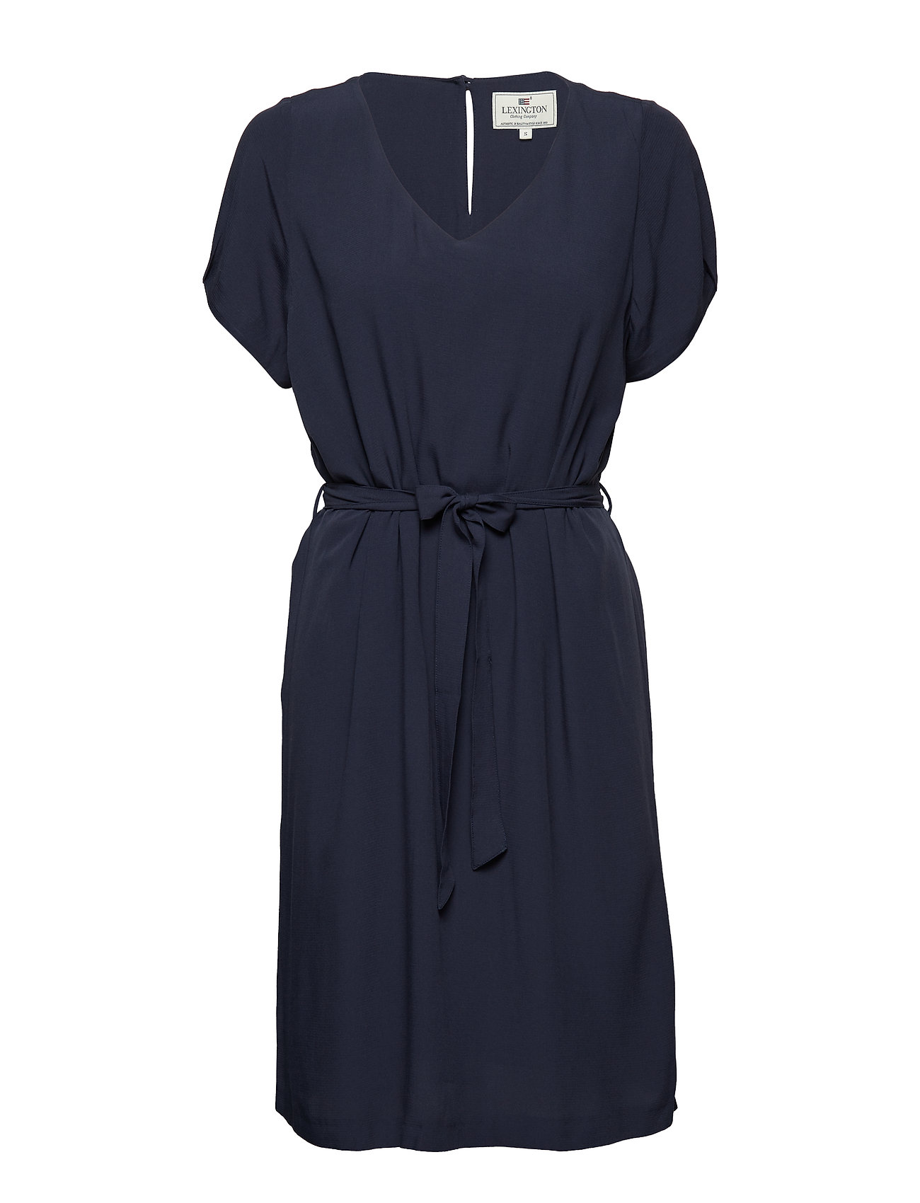 Kristina Solid Dress Jurk Knielengte Blauw Lexington Clothing lexington clothing kopen in de aanbieding