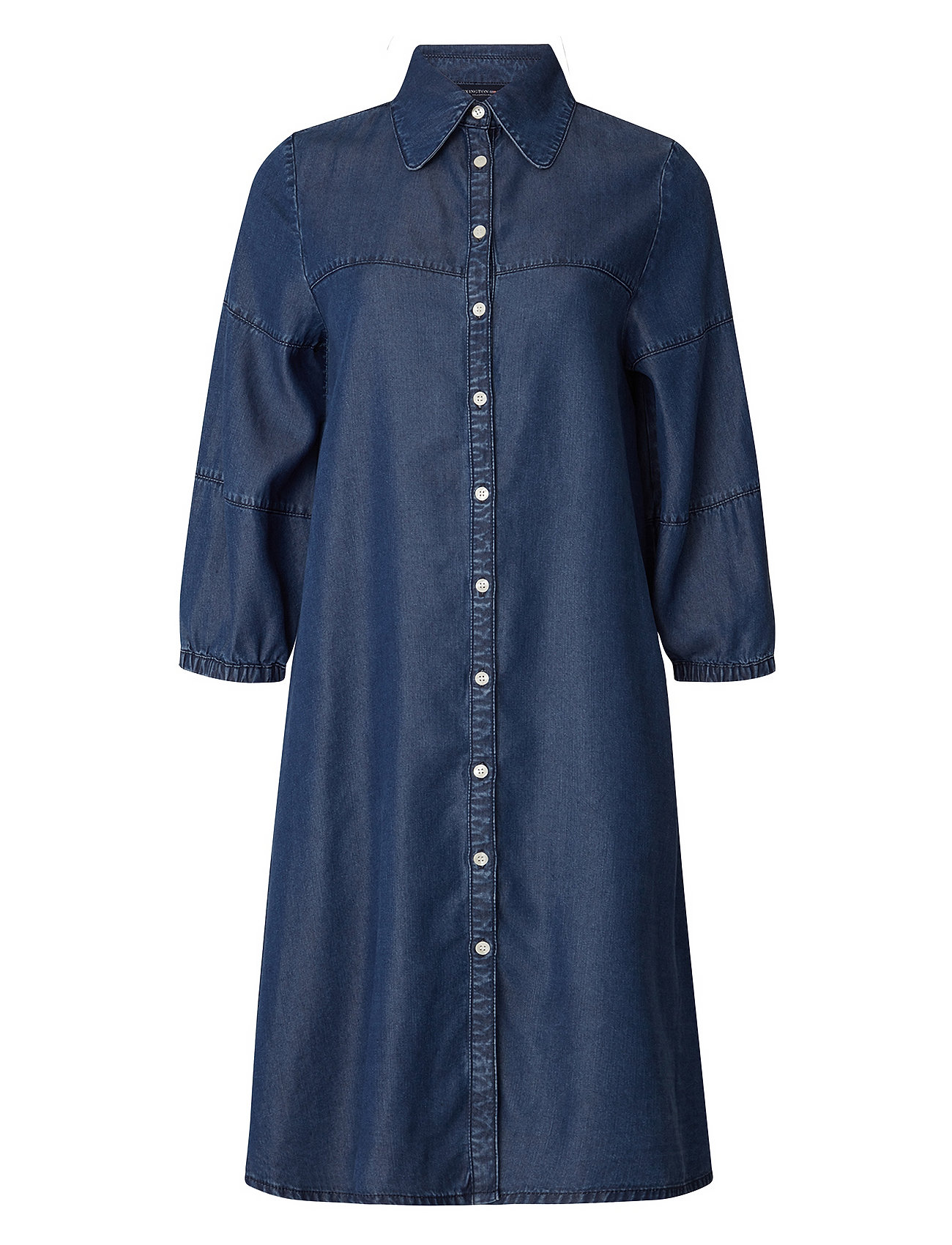 Elaine Lyocell Shirt Dress Knälång Klänning Navy Lexington Clothing