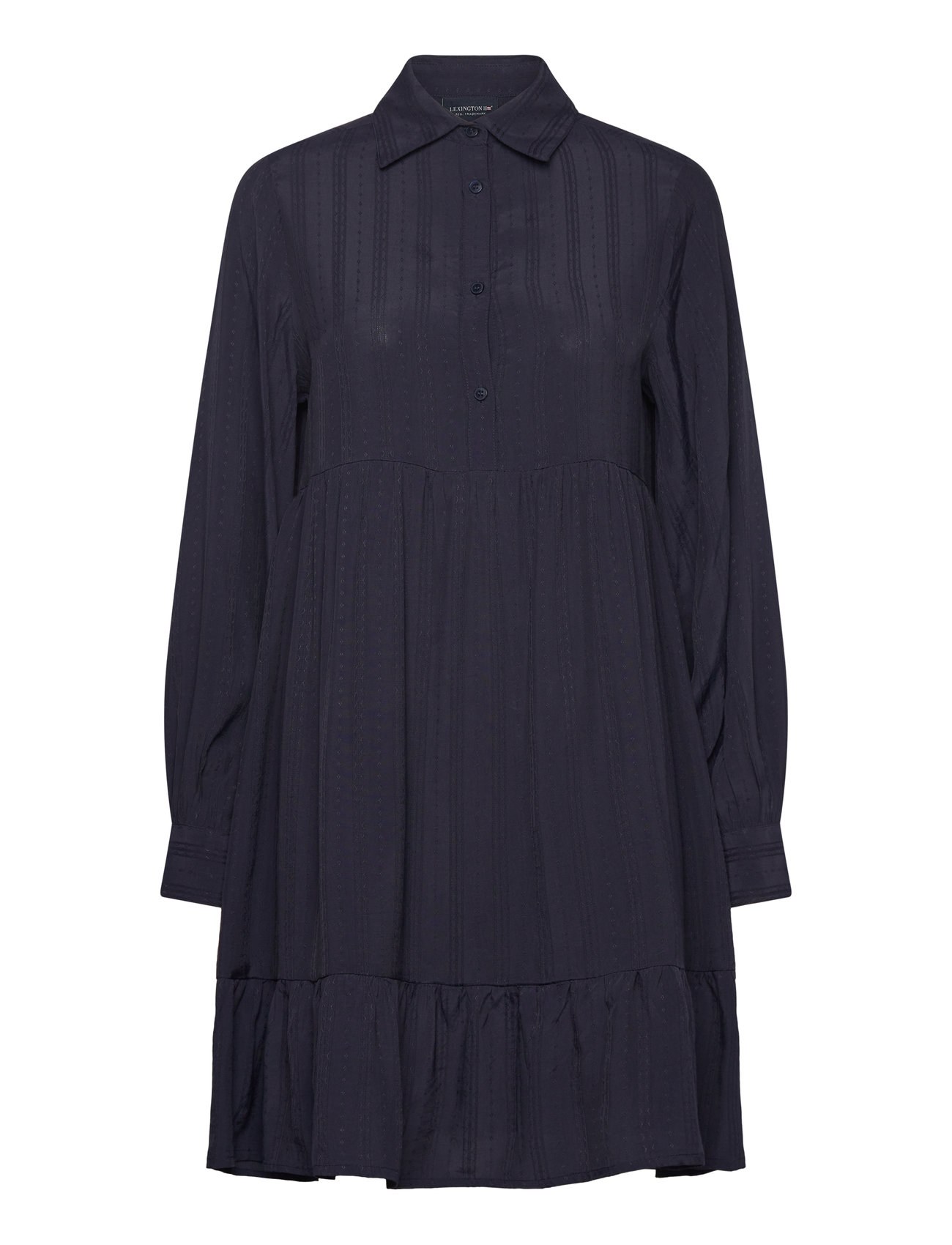 Lexington Clothing A-Line Jaquard Shirt Dress Marinblå