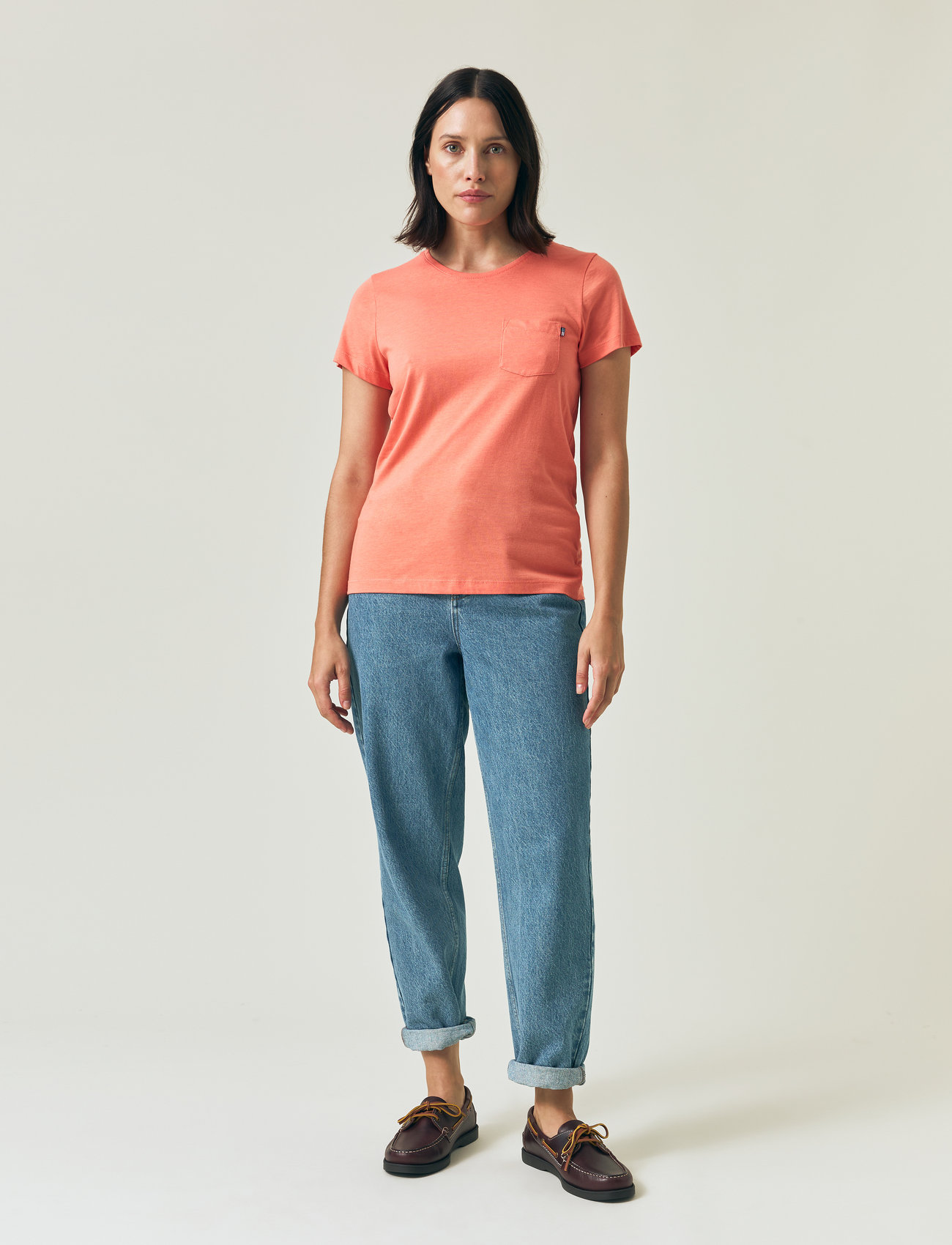 Lexington Clothing Cotton-Modal Blend Classic Tee, XS, Coral, T-Shirts & Toppe > Kortærmede, Dame