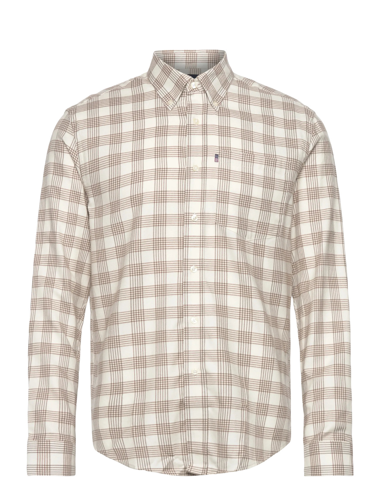 Lexington Clothing Casual Check Flannel B.d Shirt, S, Beige, Shirts > Checkered Shirt, Herre