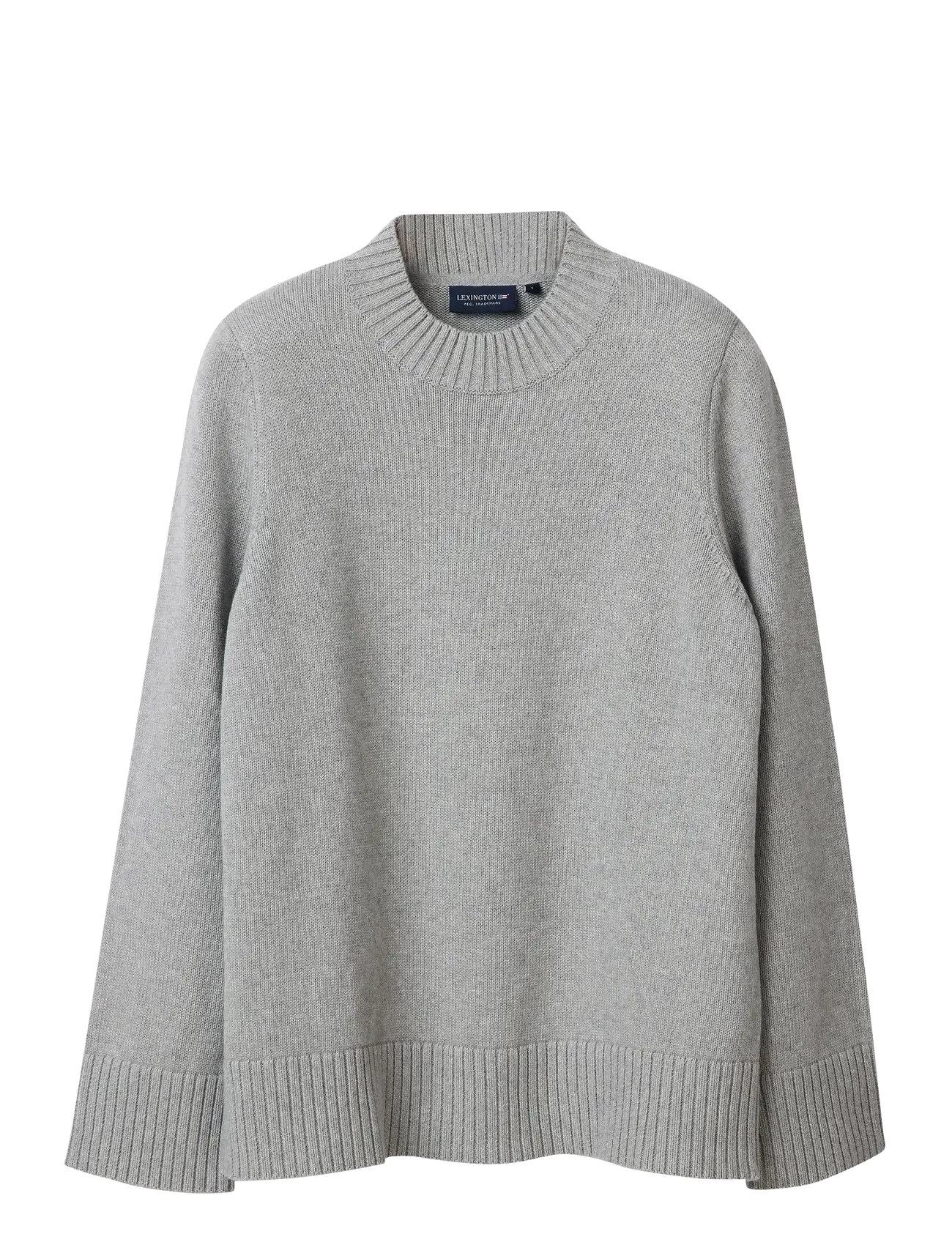 LEXINGTON CLOTHING Cashmere Blend Schulter Gefüttert Strick Pullover Grau - S - Damen