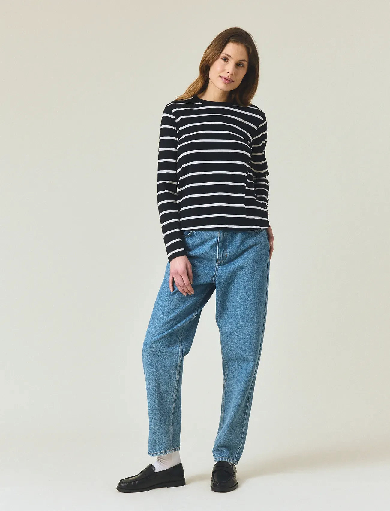 Lexington Clothing Long Sleeve Cotton Tee, S, Black, T-Shirts & Toppe > Langærmede, Dame