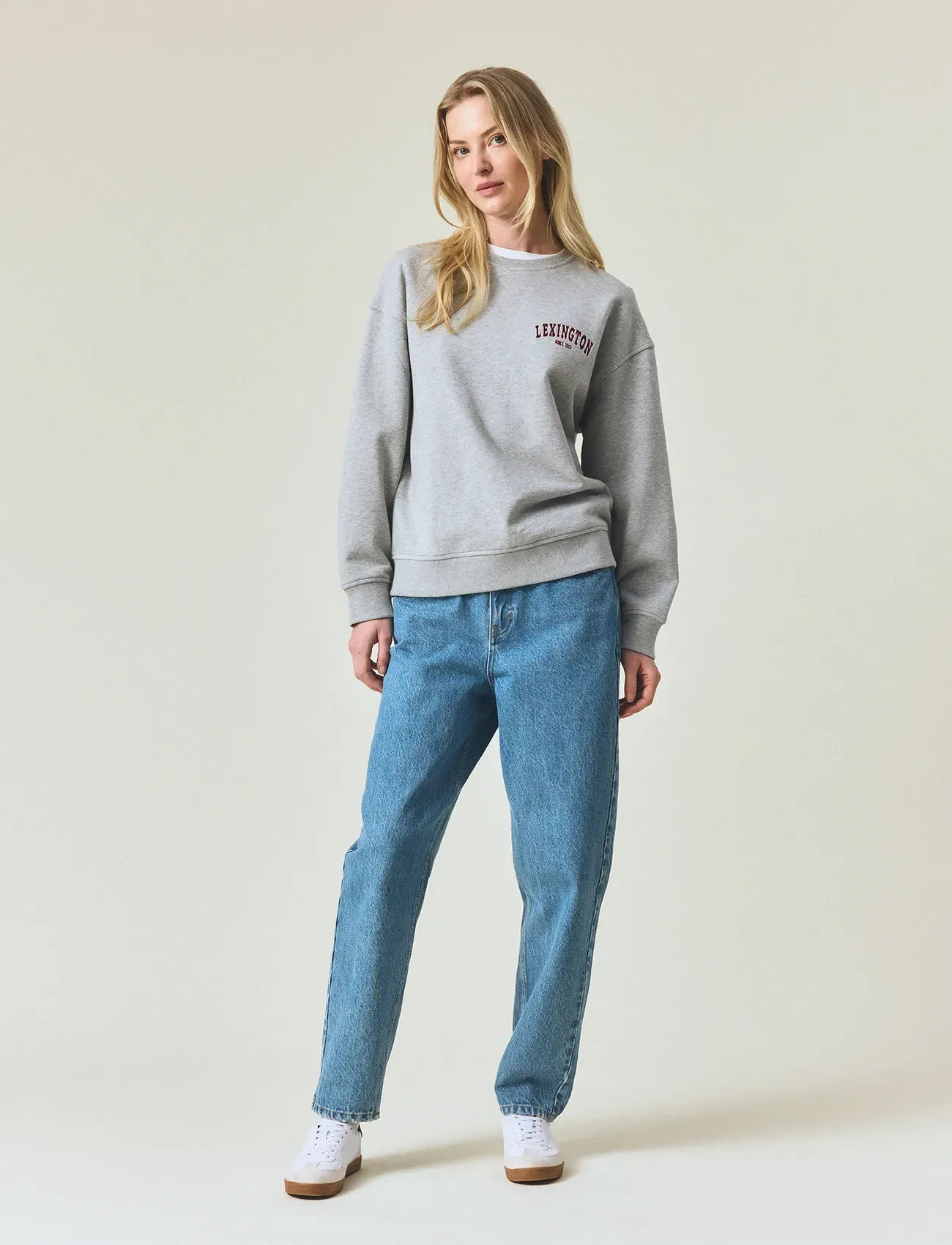 Lexington Clothing Logo Sweatshirt, L, Grey, Sweatshirts & Hættetrøjer > Sweatshirts, Dame