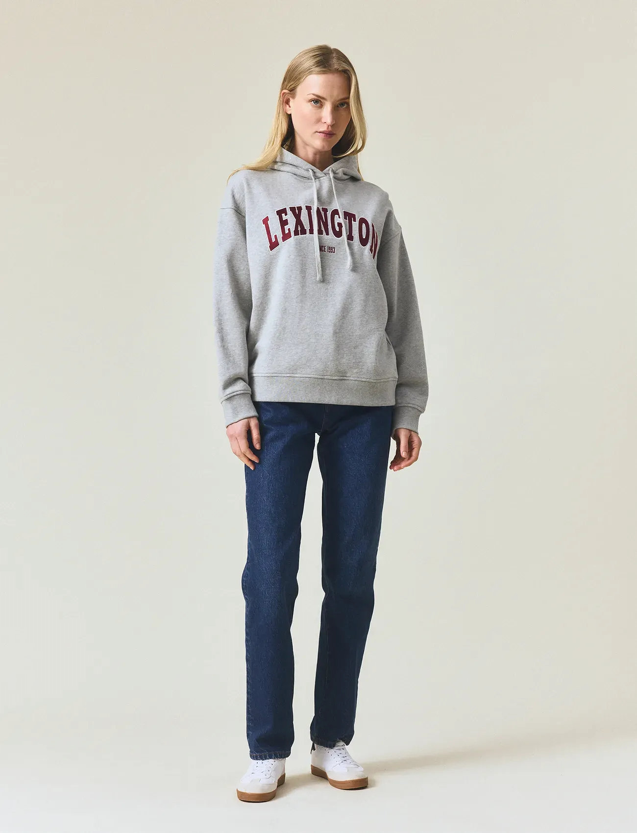 Lexington Clothing Logo Hoodie, S, Grey, Sweatshirts & Hættetrøjer > Hættetrøjer, Dame