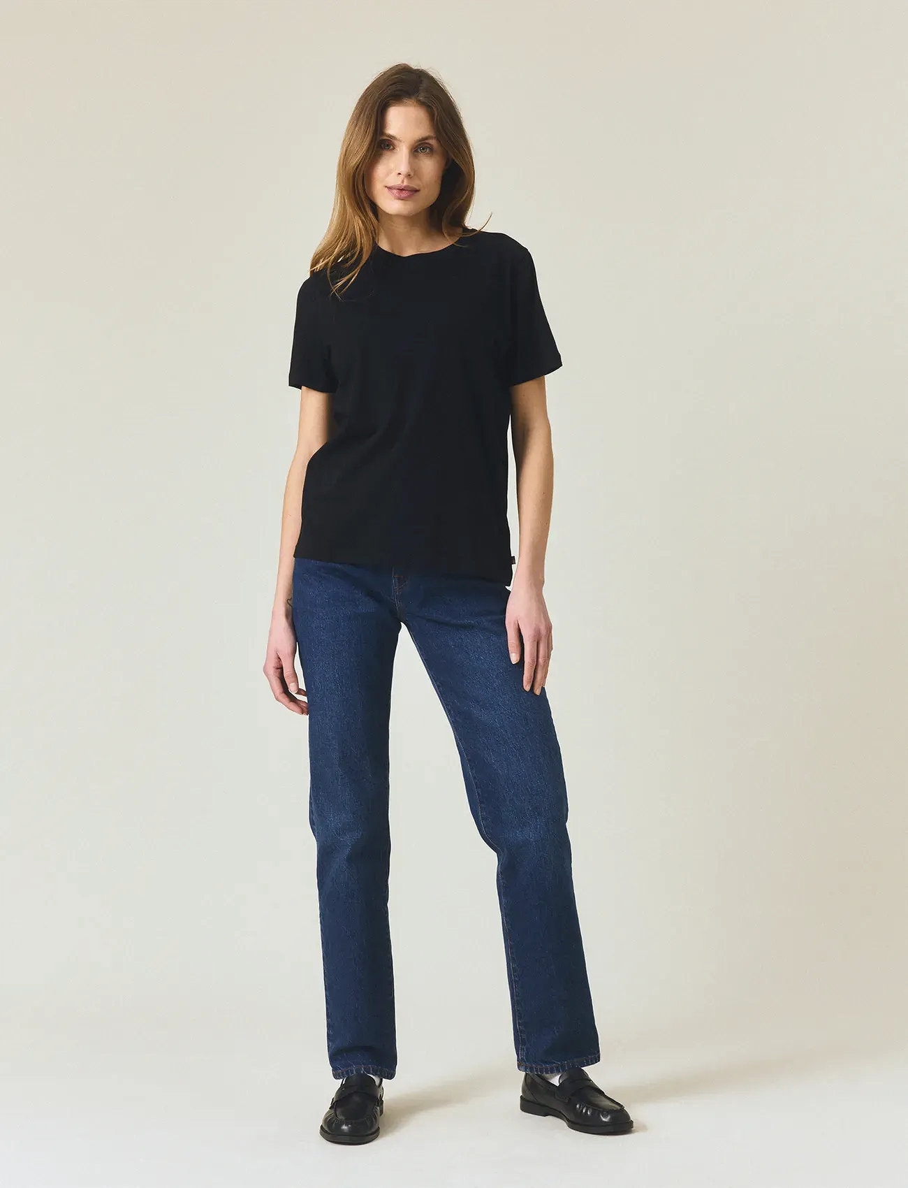 Lexington Clothing Cotton-Modal Blend Casual Tee, M, Black, T-Shirts & Toppe > Kortærmede, Dame