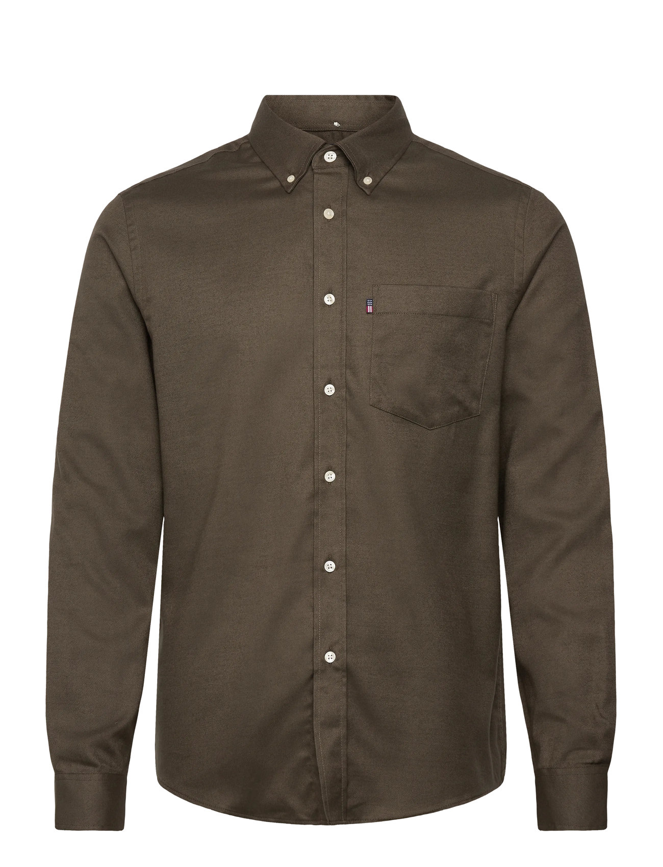 Lexington Clothing Casual Solid Flannel B.d Shirt, M, Green, Skjorter > Afslappet Shirts, Herre