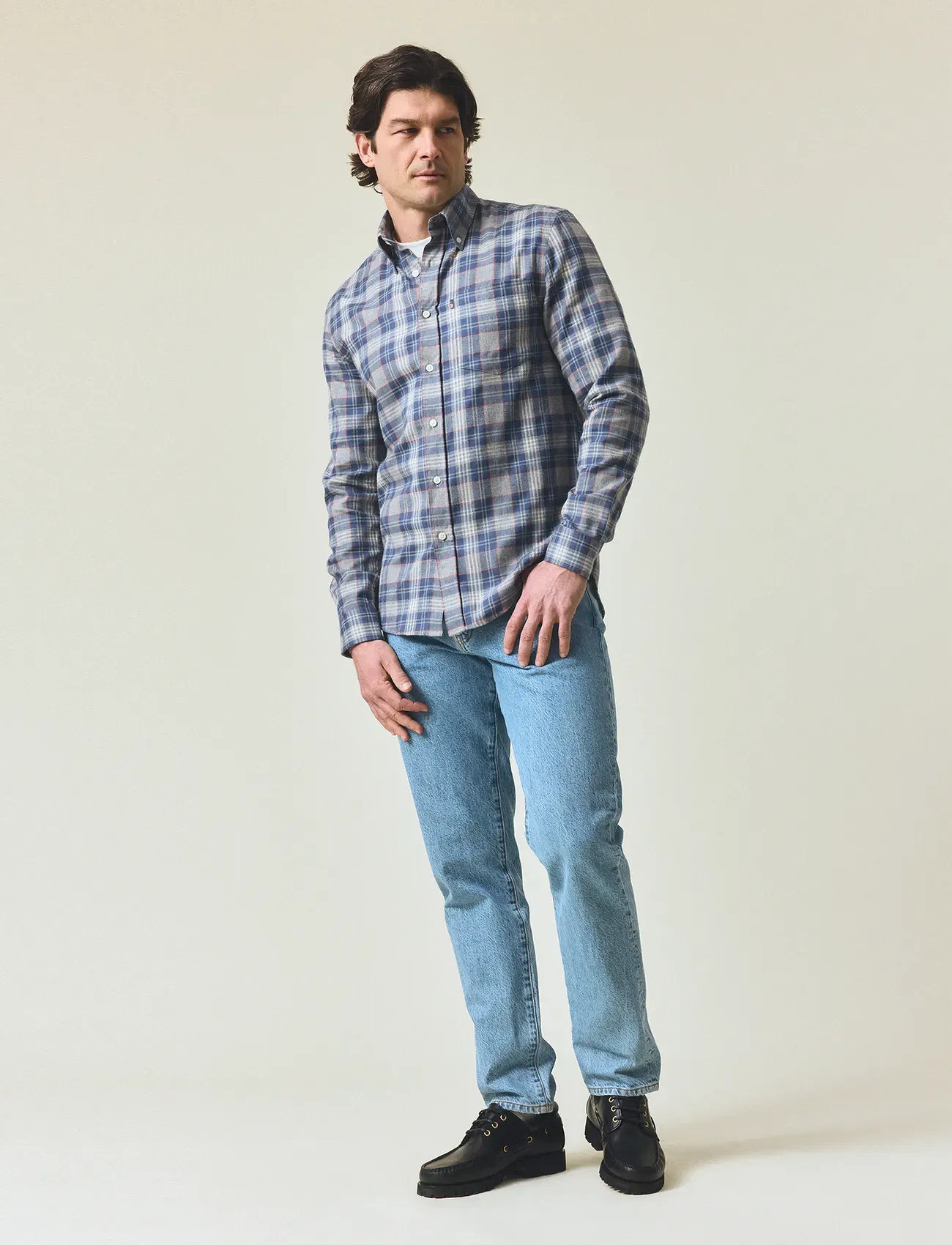 Lexington Clothing Casual Checked Flannel B.d Shirt, S, Blue, Shirts > Flannel Shirts, Herre