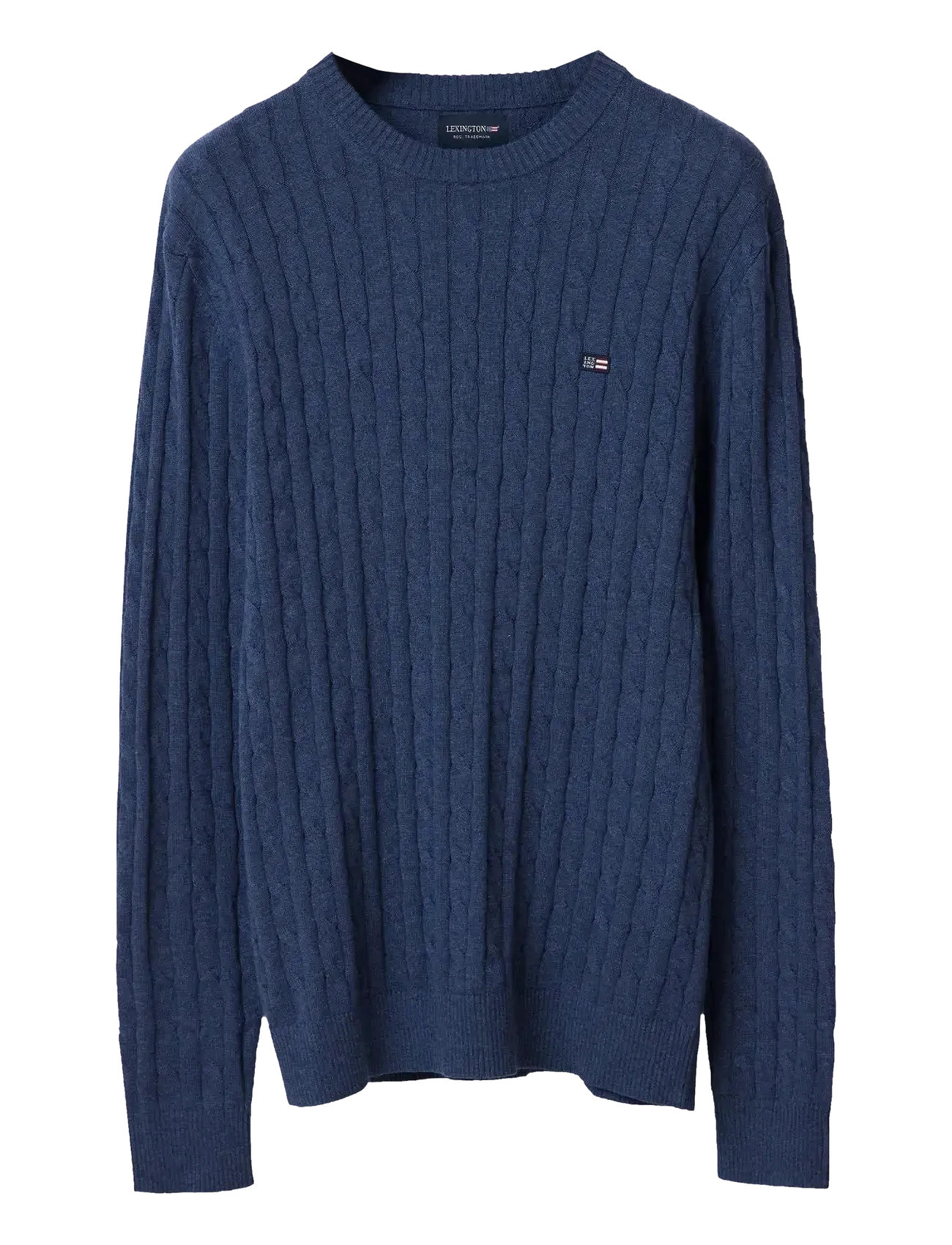 LEXINGTON CLOTHING Baumwolle Cable Strick Pullover Navy - L - Herren