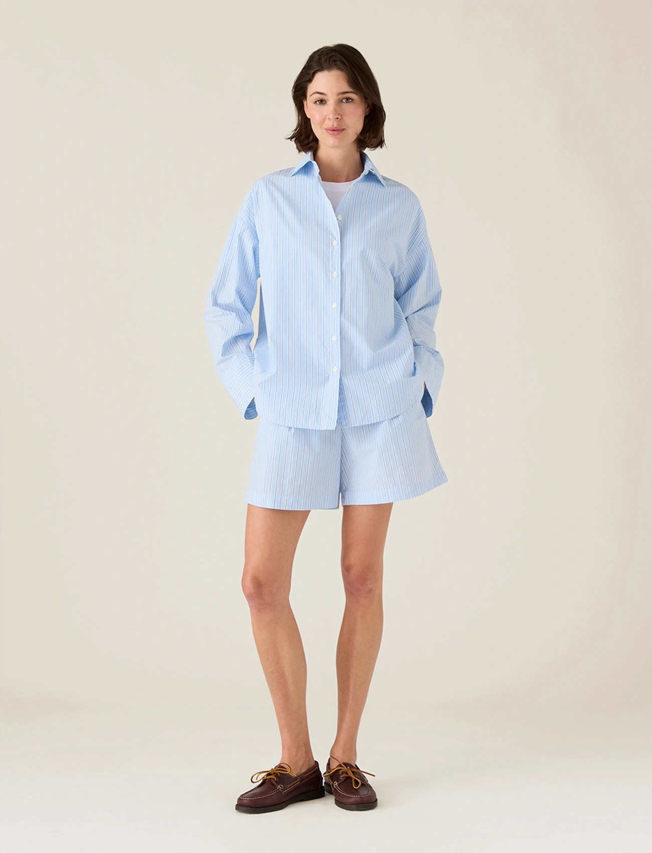 Lexington Clothing Casual Organic Cotton Poplin Shirt, XL, Blue, Skjorter > Langærmede, Dame