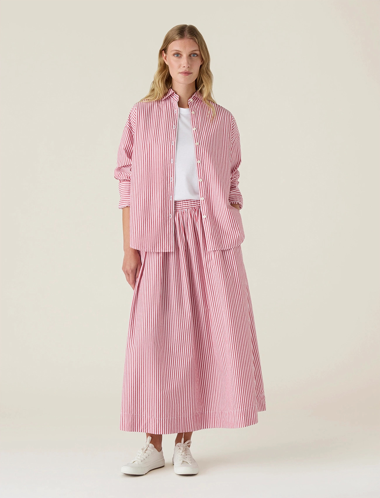 Lexington Clothing Casual Organic Cotton Poplin Shirt, S, Red, Skjorter > Langærmede, Dame