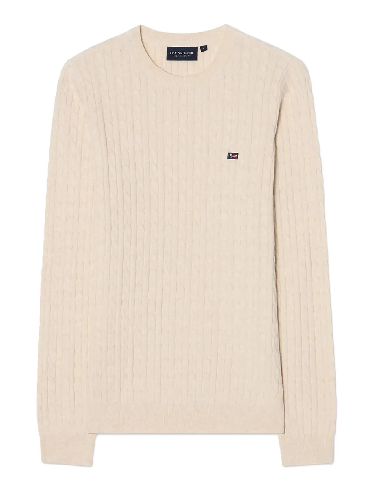 LEXINGTON CLOTHING Organic Baumwolle Cable Strick Pullover Cream - M - Damen