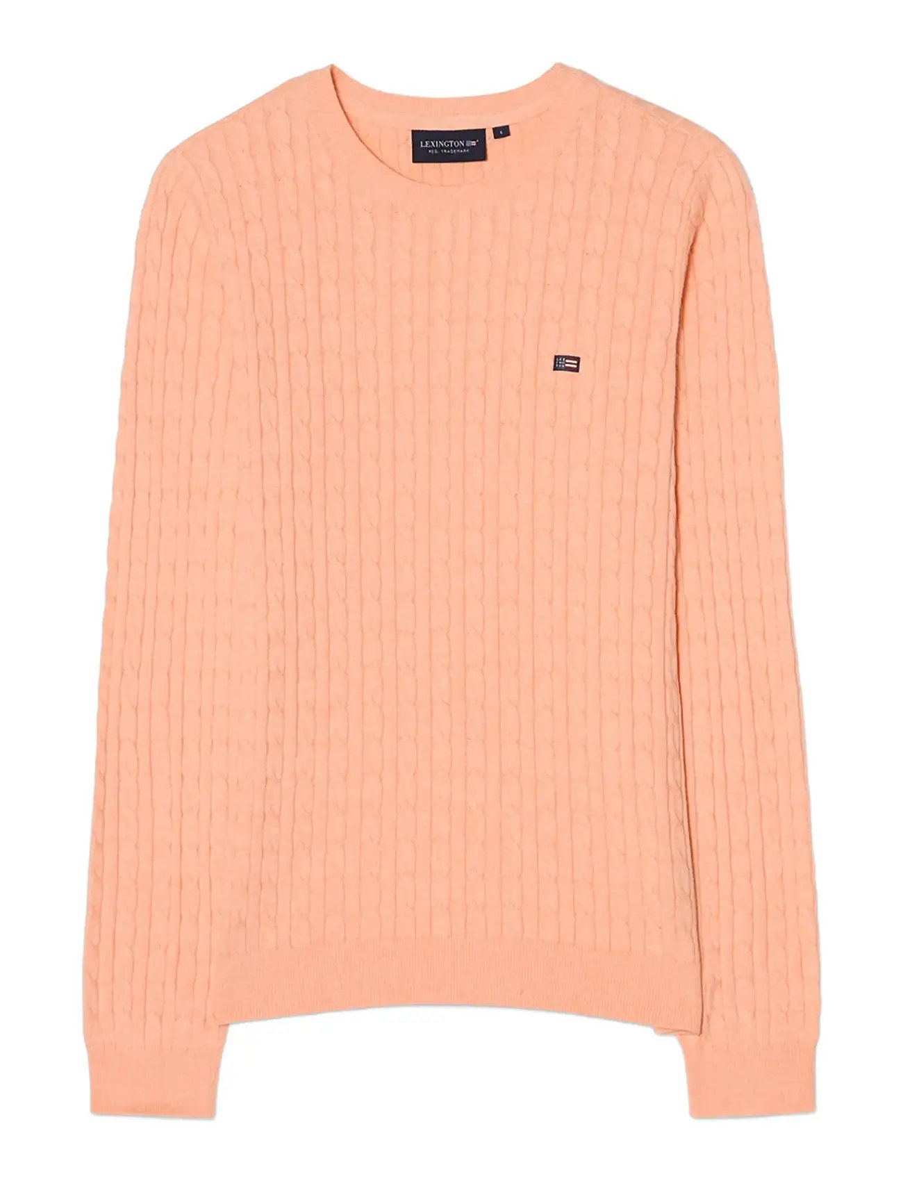 LEXINGTON CLOTHING Organic Baumwolle Cable Strick Pullover Coral - S - Damen