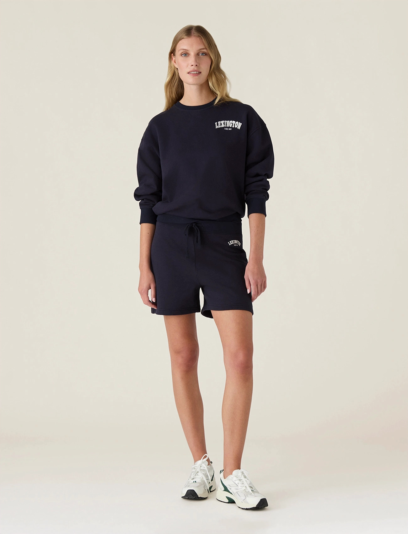 Lexington Clothing Logo Jersey Shorts, M, Navy, Shorts > Afslappede Shorts, Dame