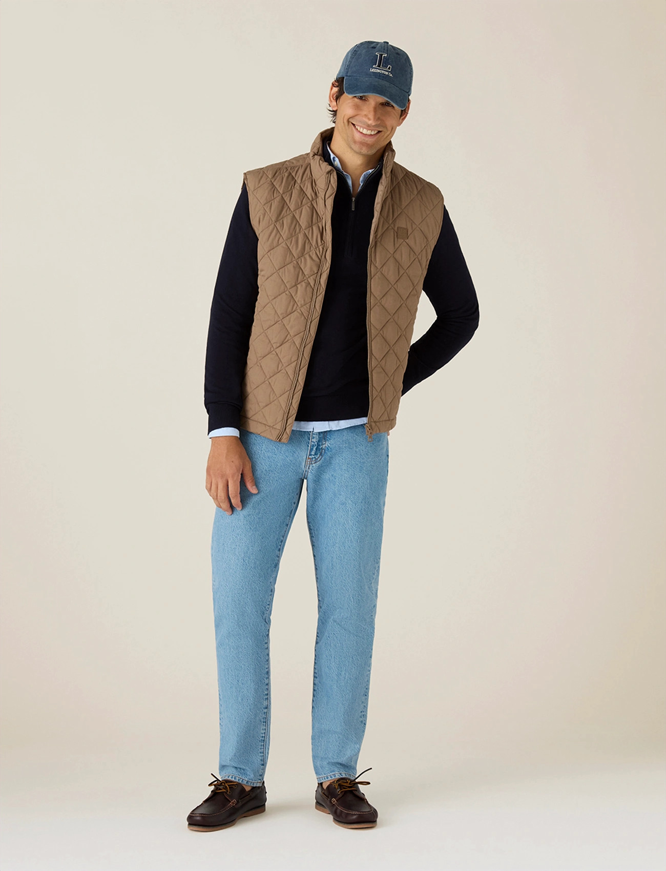 Lexington Clothing Classic Quilted Vest, XL, Beige, Designere > Veste, Herre