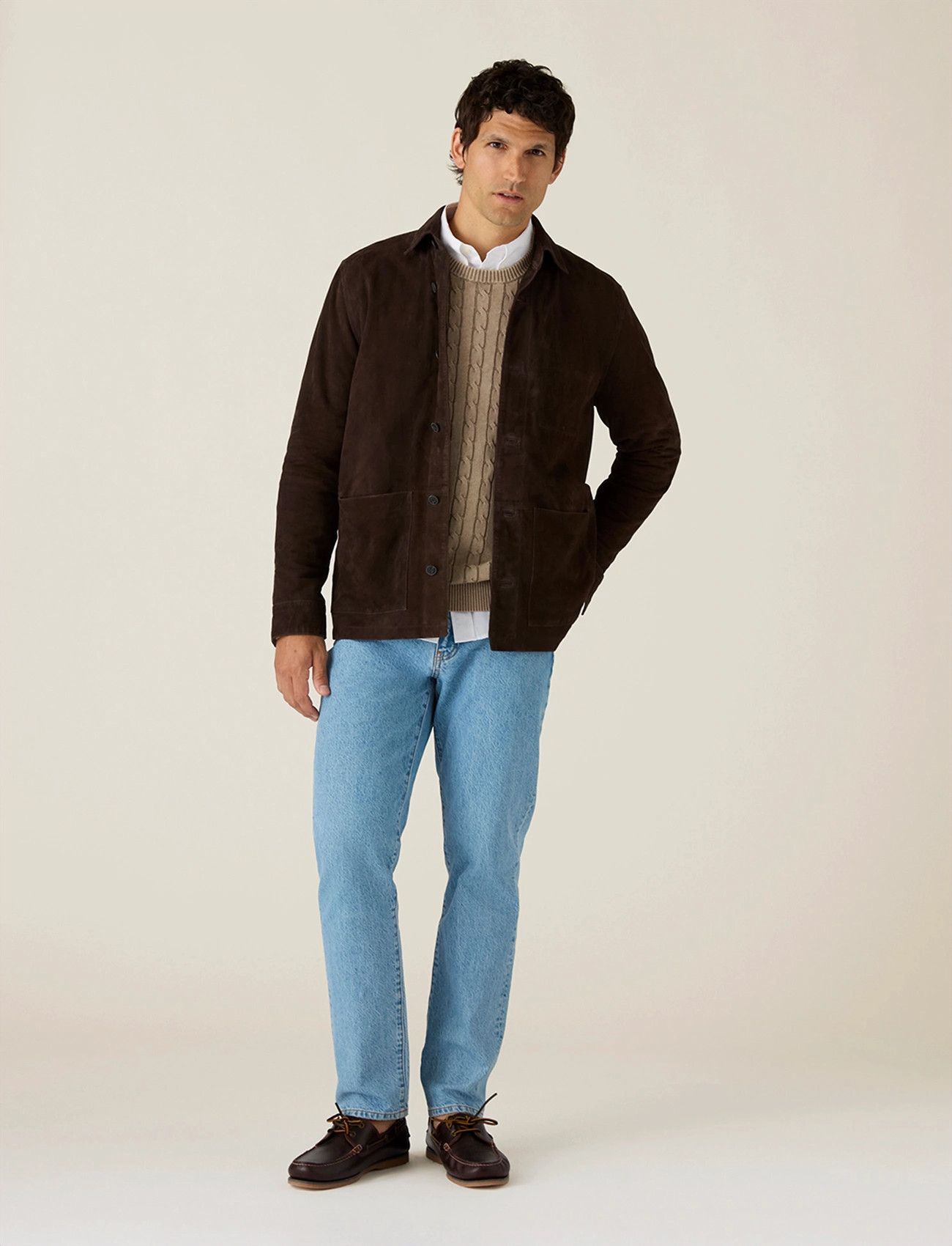 Lexington Clothing Suede Shirt Jacket, M, Brown, Jakker > Lette Jakker, Herre