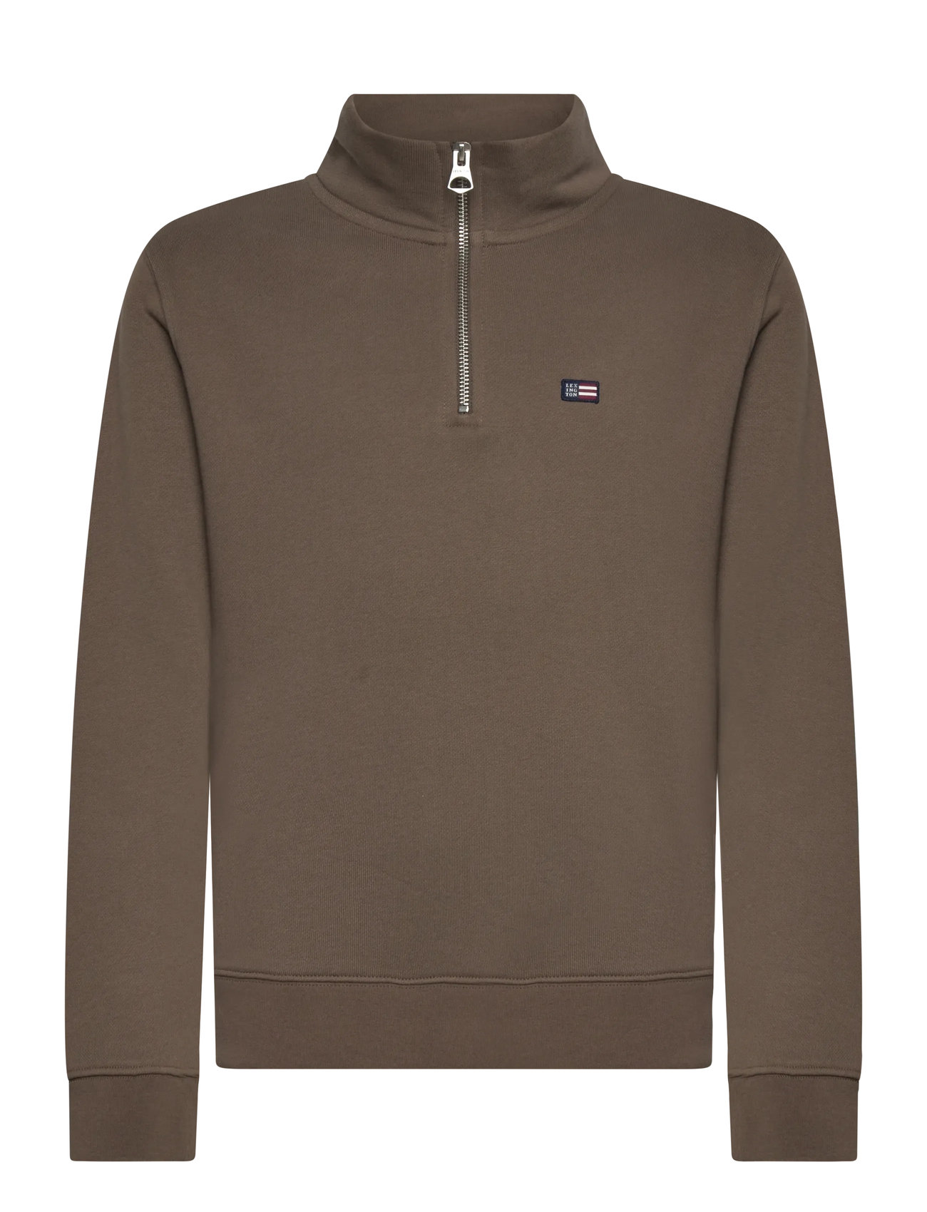 Lexington Clothing Terry Organic Cotton Half-Zip Sweater, 170, Khaki green, Sweatshirts & Hættetrøjer > Sweatshirts, Børn