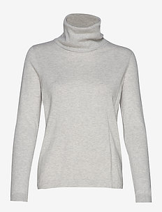 Francoise Roll Neck Sweater - LIGHT GREY MELANGE