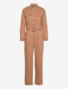 Britt Organic Cotton Cargo Jumpsuit - kläder - brown