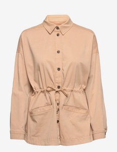 Carly Cotton/Modal Blend Overshirt - overshirts - beige