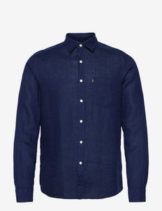 Ryan Linen Shirt - peruskauluspaidat - dark blue