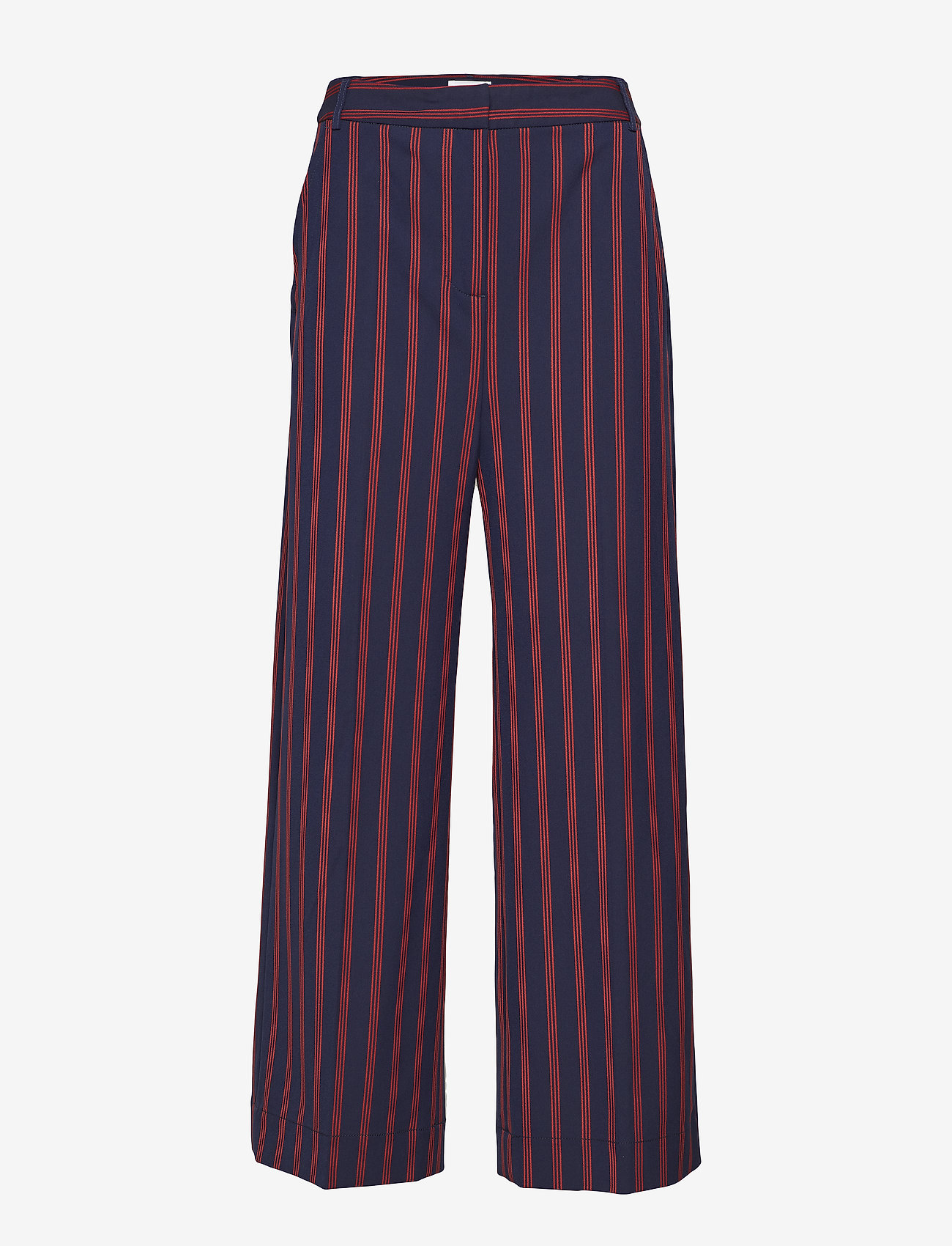 navy trousers with red stripe