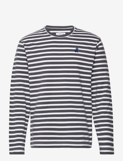 Voleur Long Sleeve - långärmade t-shirts - grey & white stripe