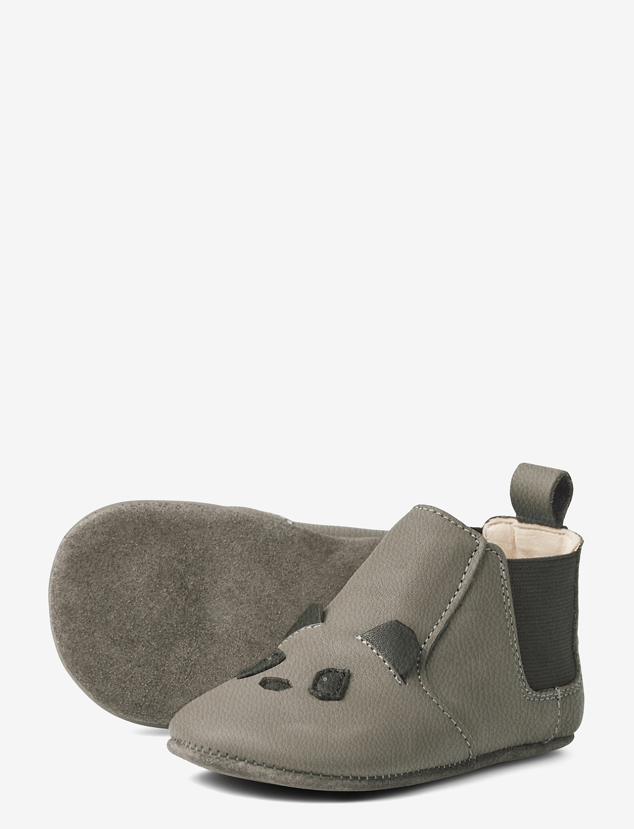 Liewood - Edith leather slippers - slippers - panda grey - 1