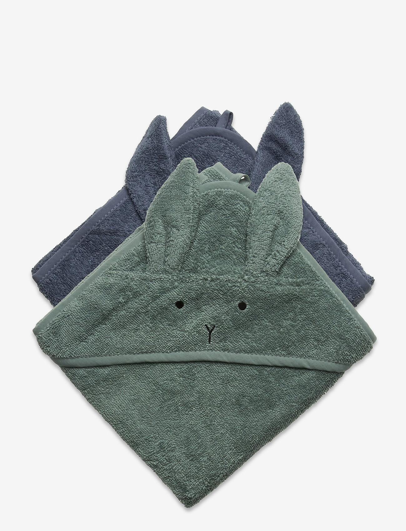 Liewood - Albert hooded towel 2-pack - accessoires - rabbit blue mix - 0