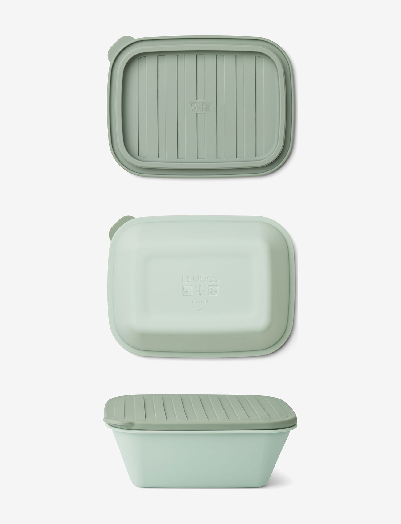 Liewood - Franklin foldable lunch box - lunch boxes & water bottles - dusty mint/faune green mix - 1