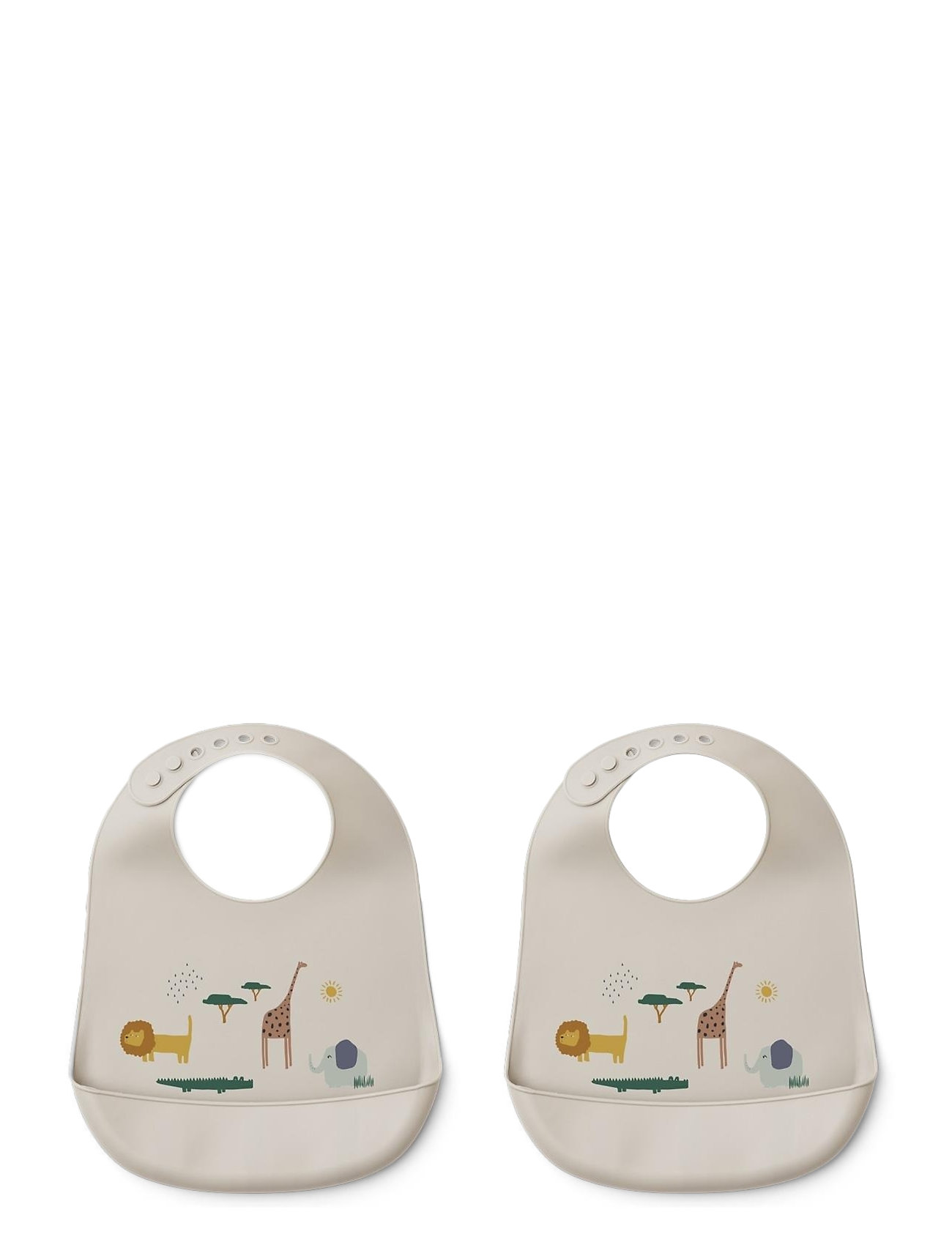 Liewood Tilda Silicone Bib 2-Pack, One Size, White, Fodring Af Baby > Hagesmække, Børn
