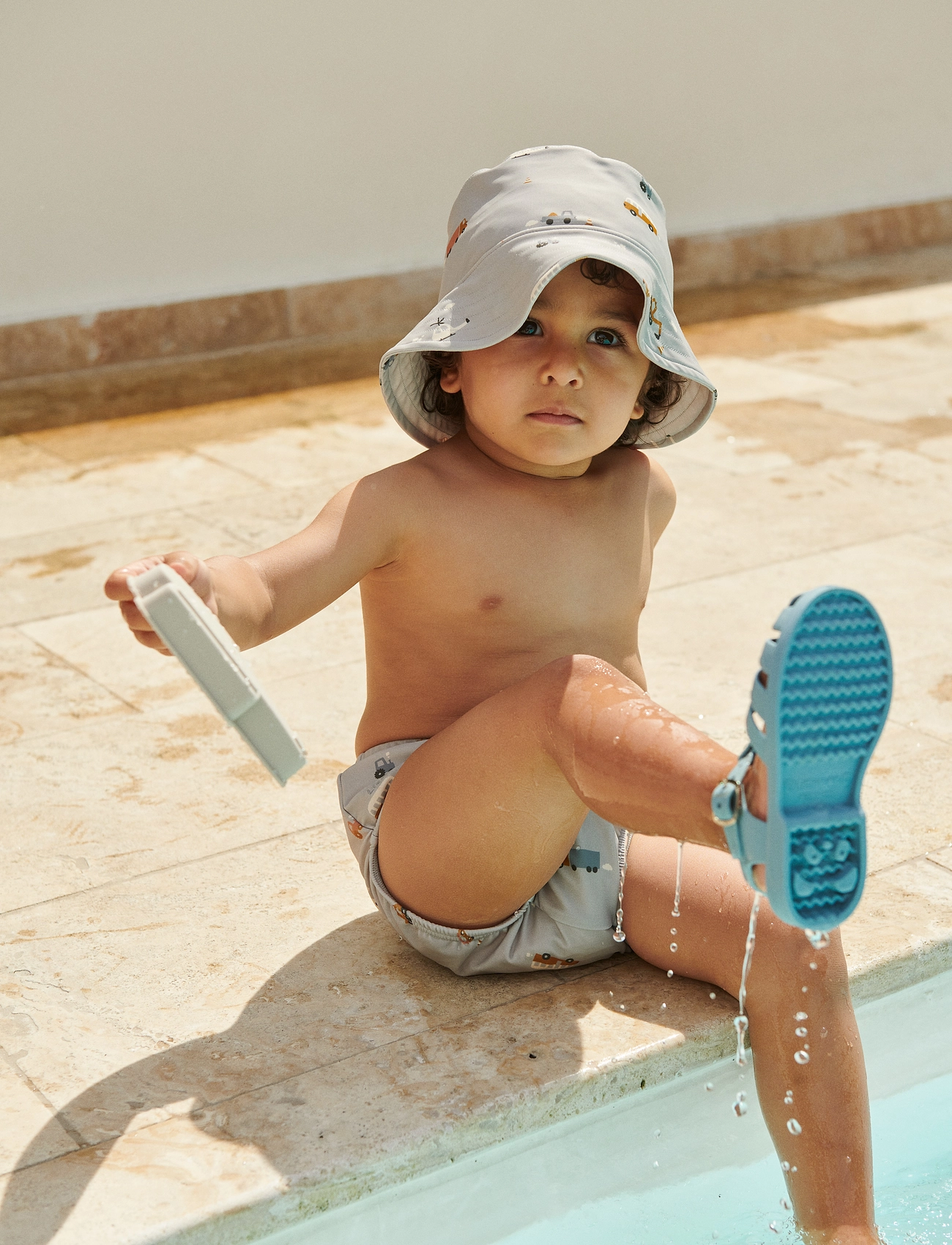 Liewood - Anthony baby swim pants - swimshorts - vehicles/dove blue mix - 0