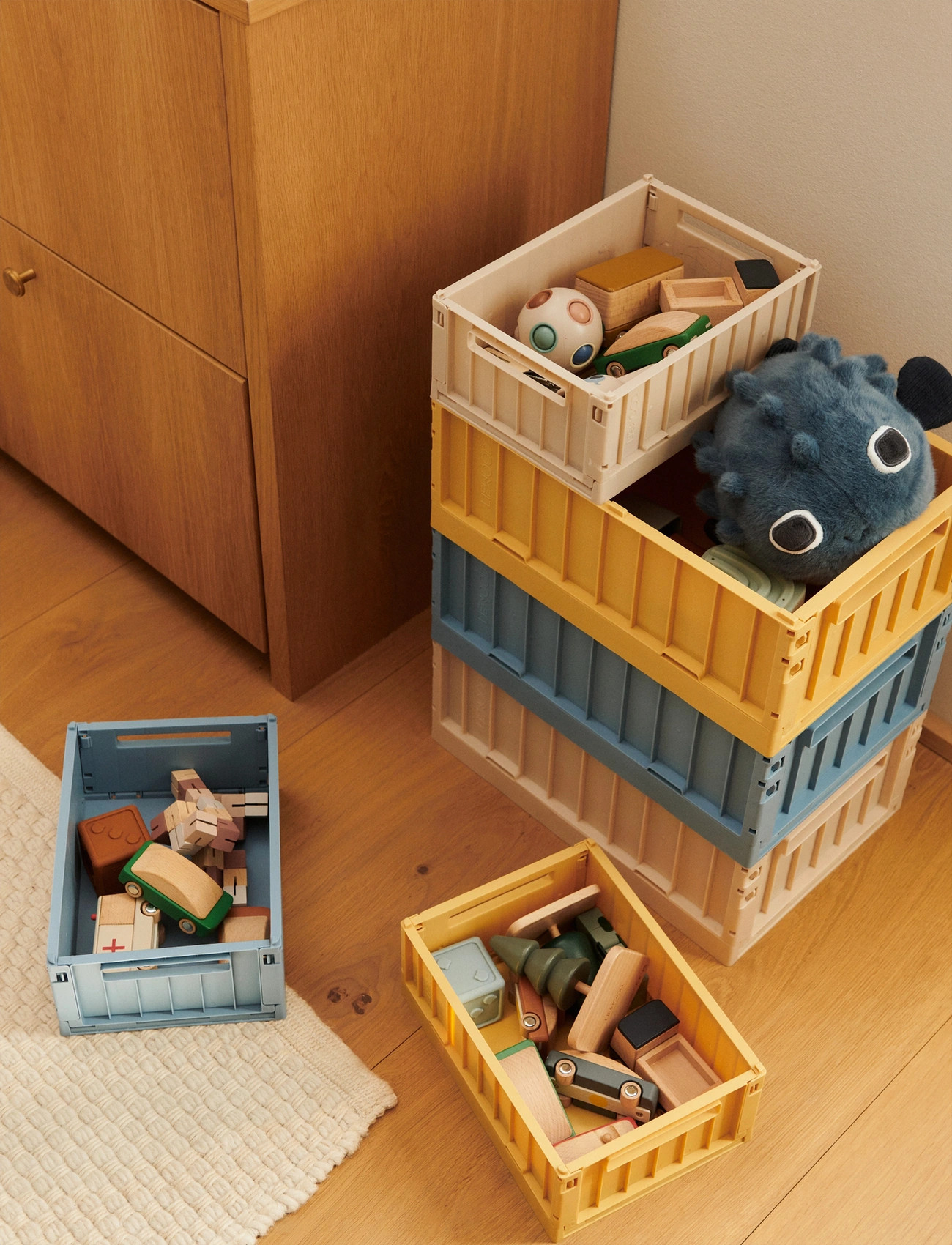 Liewood Weston Storage Box M 2-Pack, One Size, Cream, Opbevaring > Opbevaringskasser, Børn