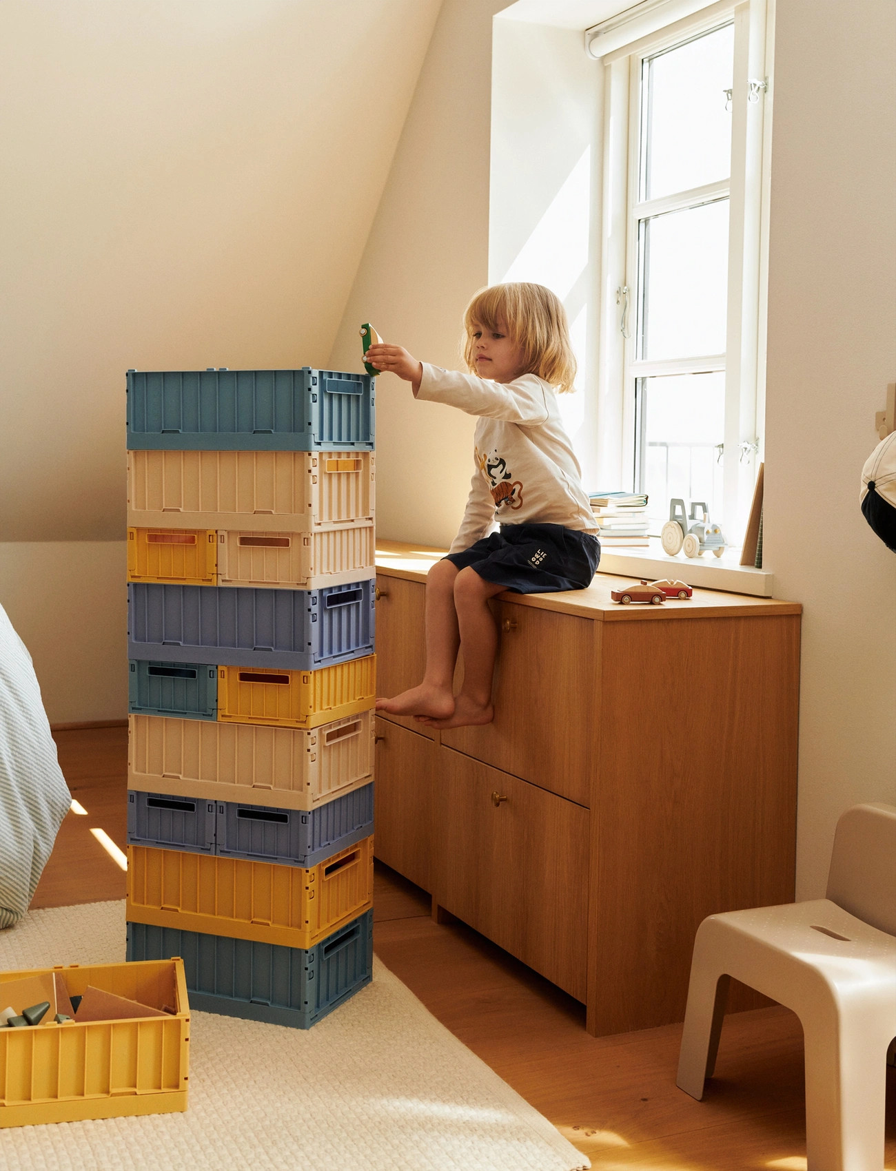 Liewood Weston Storage Box M 2-Pack, One Size, Blue, Opbevaring > Opbevaringskasser, Børn
