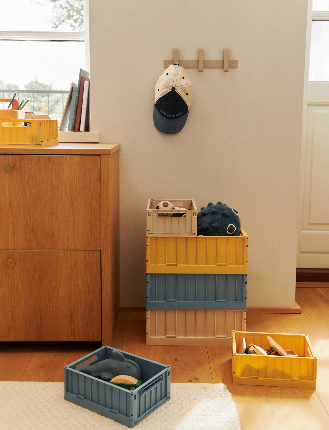 Liewood Weston Storage Box M 2-Pack, One Size, Yellow, Opbevaring > Opbevaringskasser, Børn