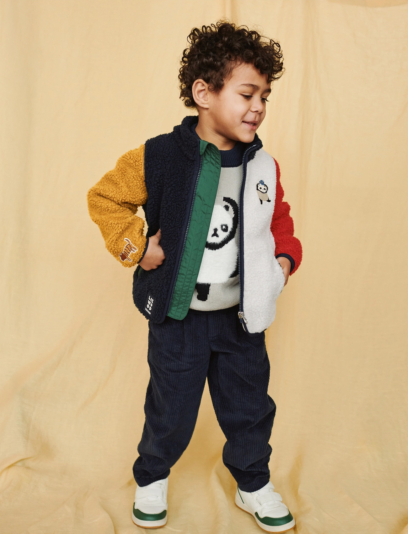 Liewood Nolan Pile Jacket, 140, Multi/patterned, Yderbeklædning Af Fleece > Fleecejakker, Børn