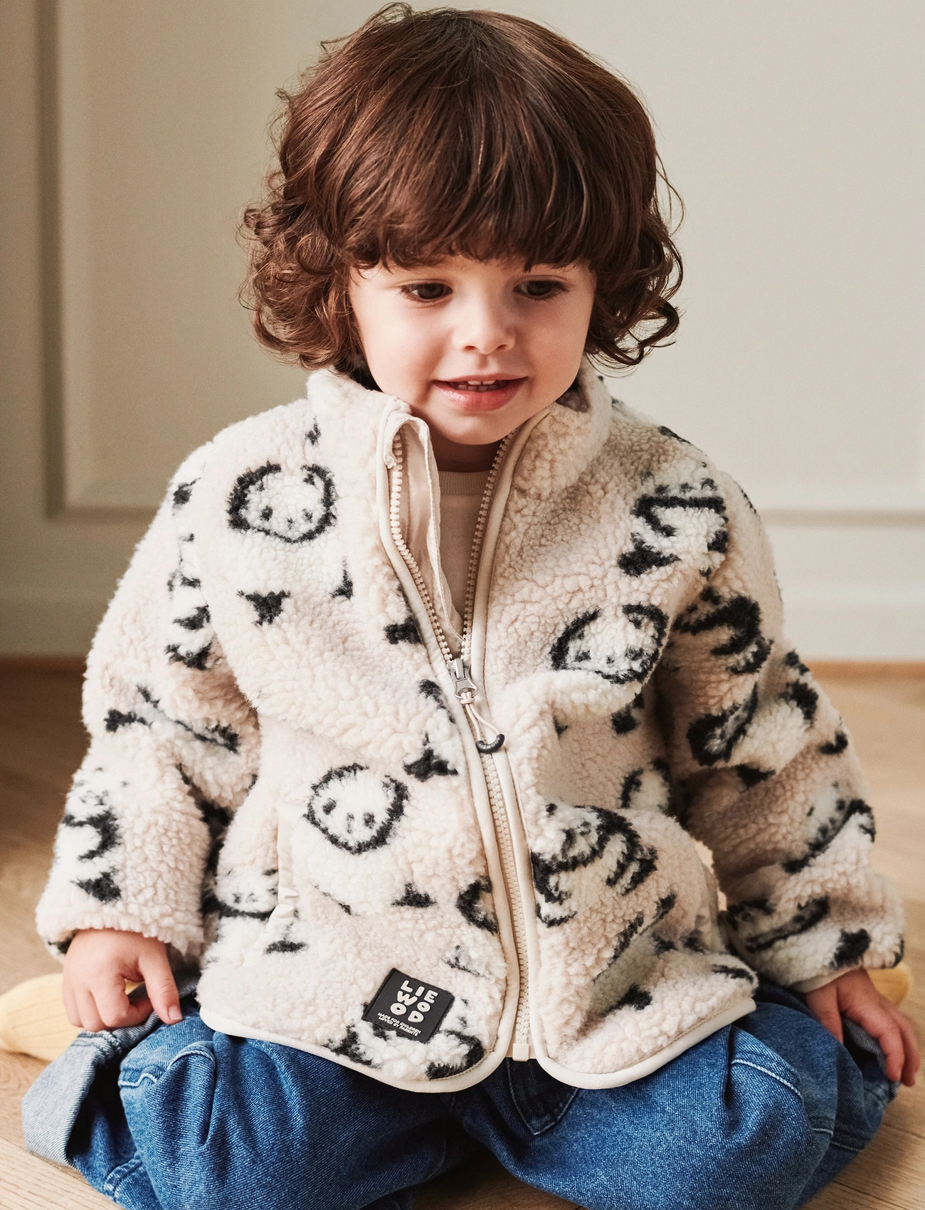 Liewood Nolan Pile Jacket, 140, Cream, Yderbeklædning Af Fleece > Fleecejakker, Børn