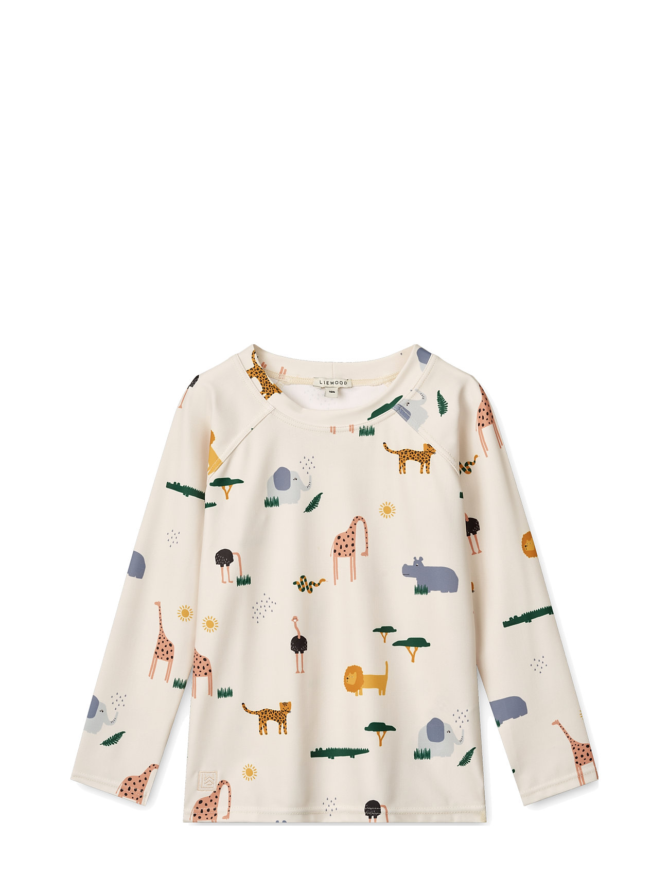 Noah Printed Longsleeve Swim Tee Swimwear Swim Tops Beige Liewood