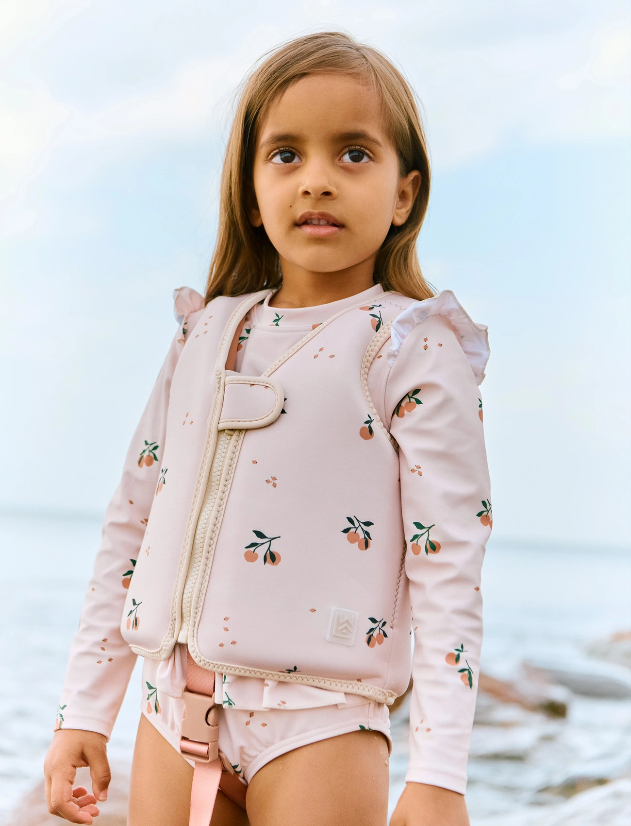 Liewood Sille Printed Swimsuit, 116, Beige, Badetøj > Badedragter, Børn