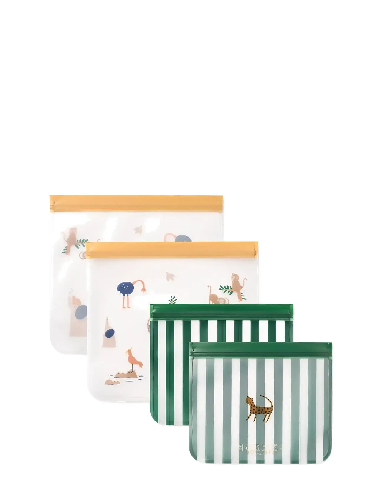 Liewood Rebus Reusable Food Bags 4-Pack, One Size, Green, Fodring Af Baby > Madposer, Børn