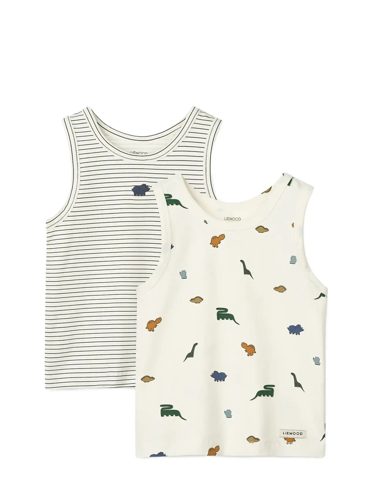 LIEWOOD Faris Printed Tank Oberteil 2-Pack Cream - 134/140 - Kinder