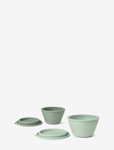 Dale foldable bowl set - eväsrasiat & juomapullot - dusty mint/faune green mix