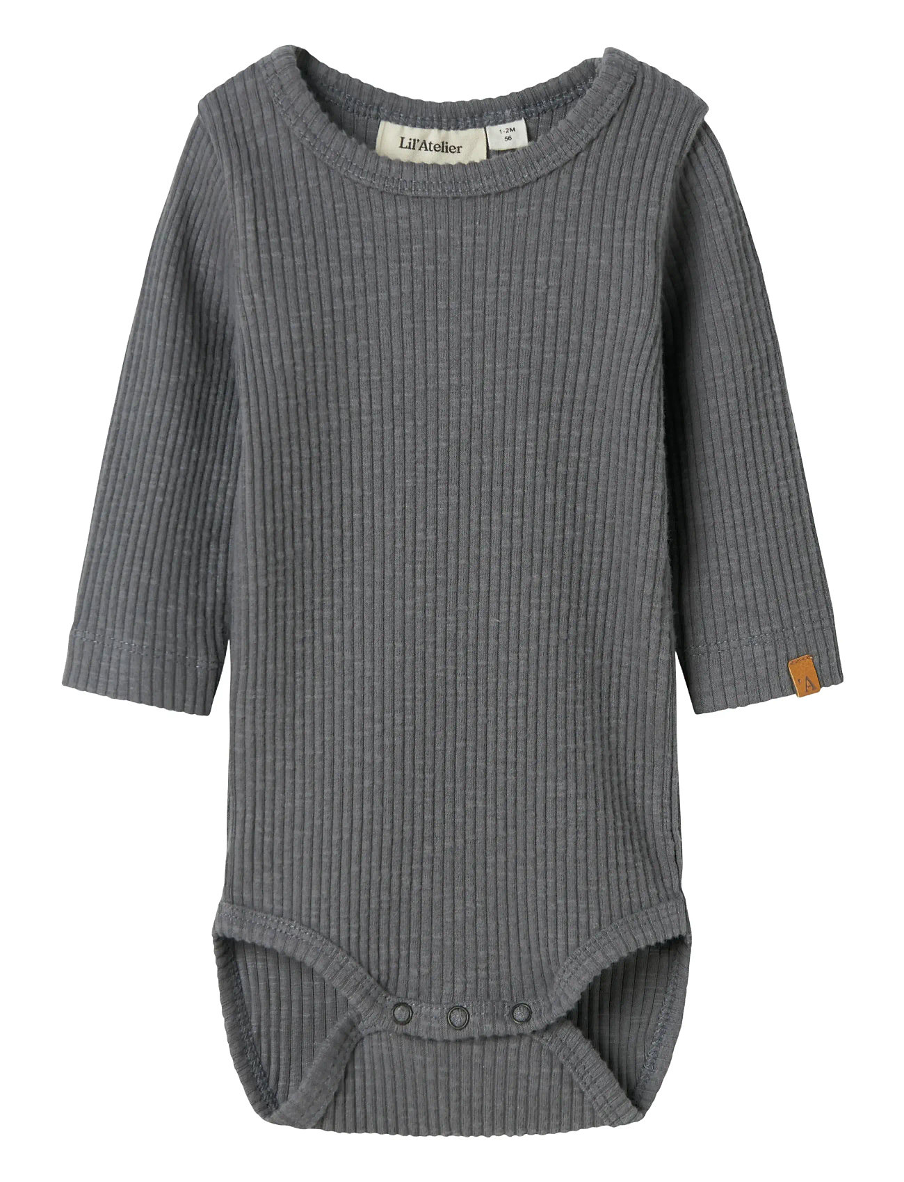 Lil'Atelier Nbmrajo Mab Ls Slim Body Lil, 62, Grey, Bodys > Langærmede, Børn